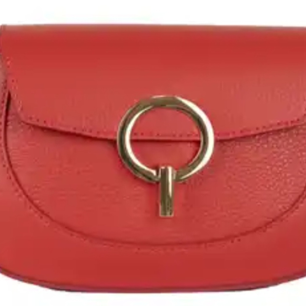 Elegant Red Leather Women's Bag